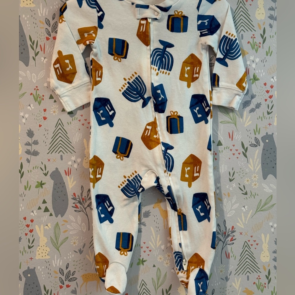 Carter’s 6-9 Month Double Zip Footie Hanukkah Pajamas - Picture 3 of 12